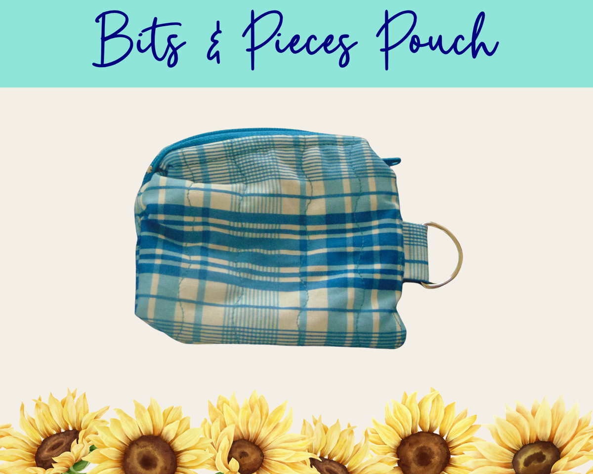 Americana Blue Plaid Bits & Pieces Pouch | Handmade Fabric Zipper Pouch