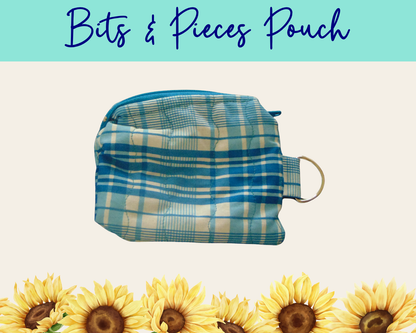 Americana Blue Plaid Bits & Pieces Pouch | Handmade Fabric Zipper Pouch
