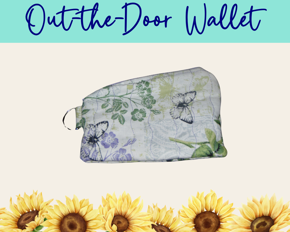 Butterfly Hollow Purple Out-the-Door Wallet | Handmade Fabric Wallet