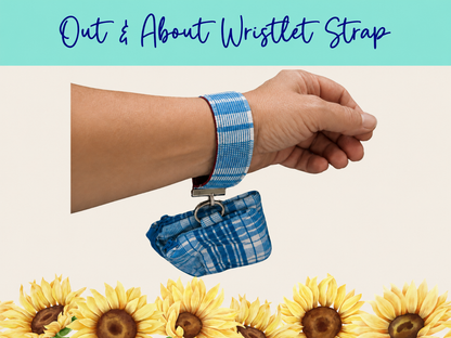 Blue Americana Plaid Out & About Wristlet Strap – Style 1 | Handmade Fabric Wristlet