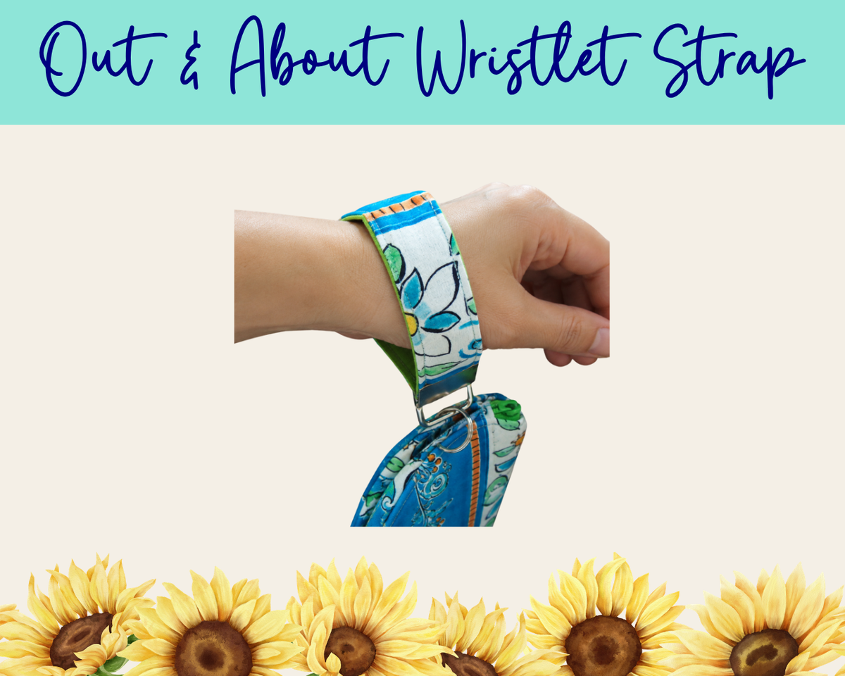 Lemon Grove Stripes Out & About Wristlet Strap | Handmade Fabric Wristlet