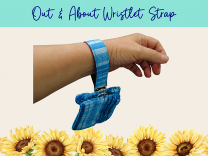 Blue Americana Plaid Out & About Wristlet Strap – Style 2 | Handmade Fabric Wristlet
