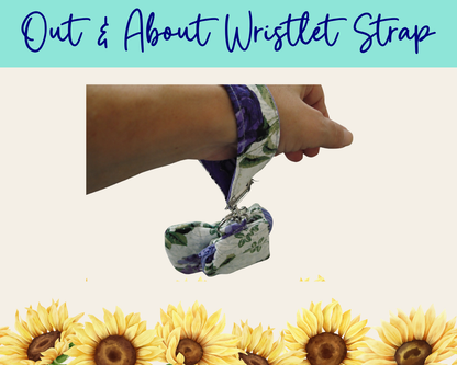 Butterfly Hollow Purple Out & About Wristlet Strap | Handmade Fabric Wristlet