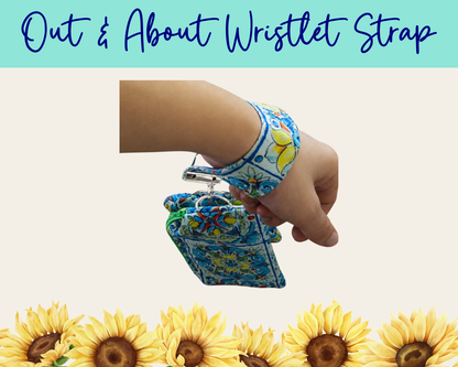 Lemon Grove Tiles Out & About Wristlet Strap | Handmade Fabric Wristlet
