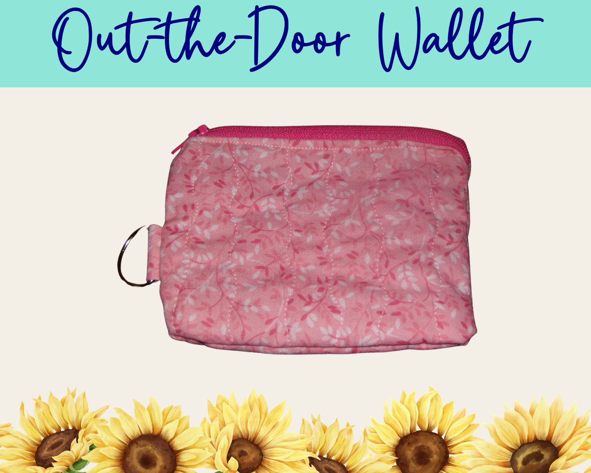 Whispering Vines Pink Out-the-Door Wallet | Handmade Fabric Wallet