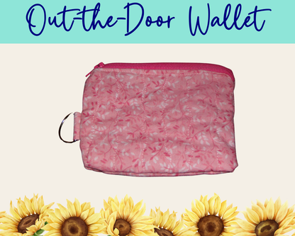 Whispering Vines Pink Out-the-Door Wallet | Handmade Fabric Wallet