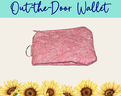 Whispering Vines Pink Out-the-Door Wallet | Handmade Fabric Wallet