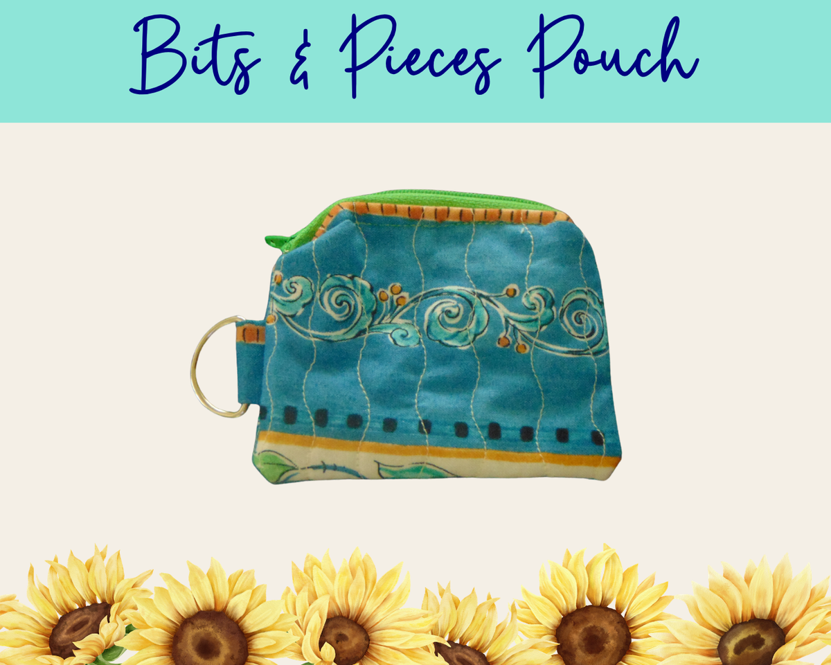 Lemon Grove Stripes Bits & Pieces Pouch | Handmade Fabric Zipper Pouch