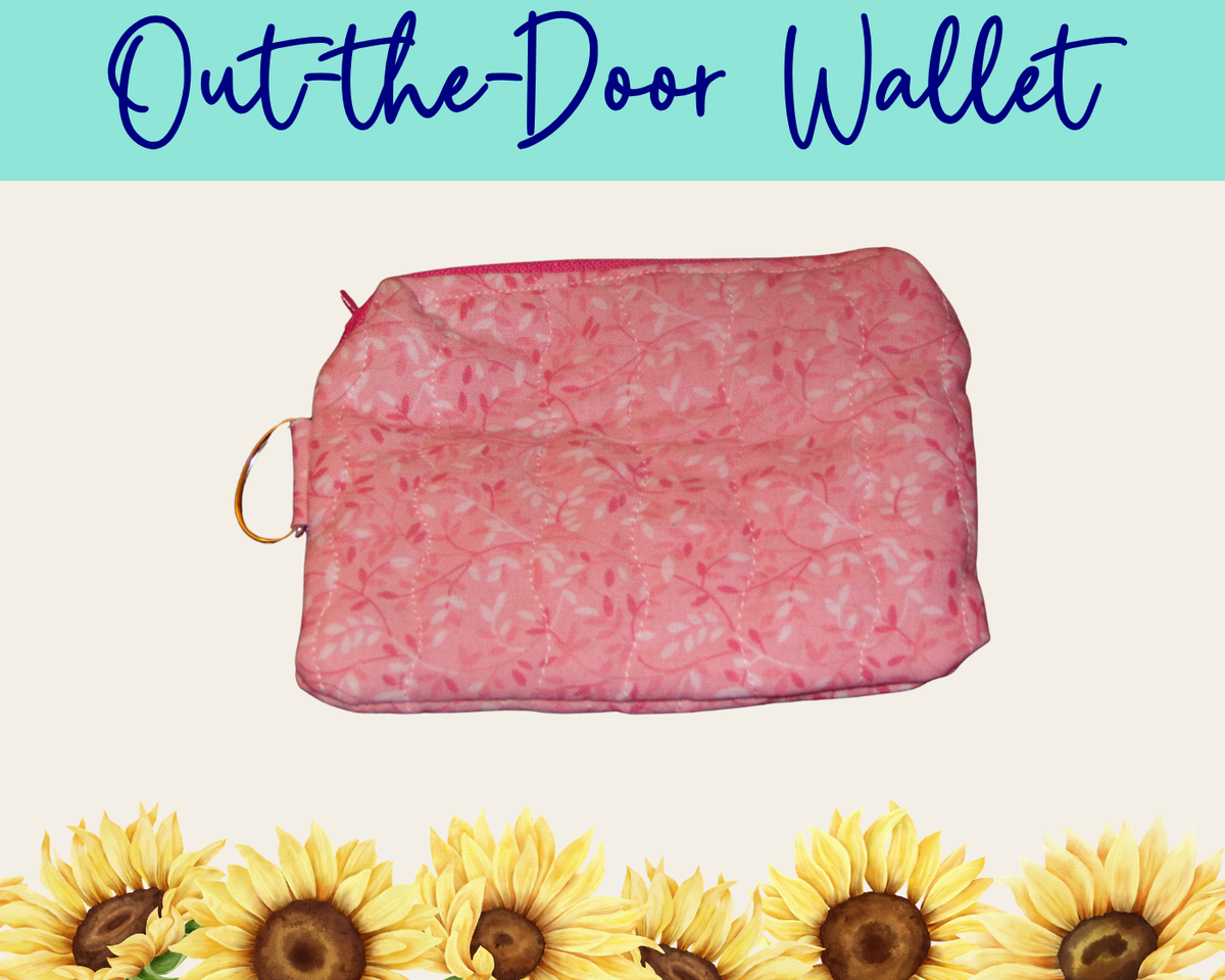 Whispering Vines Pink Out-the-Door Wallet | Handmade Fabric Wallet