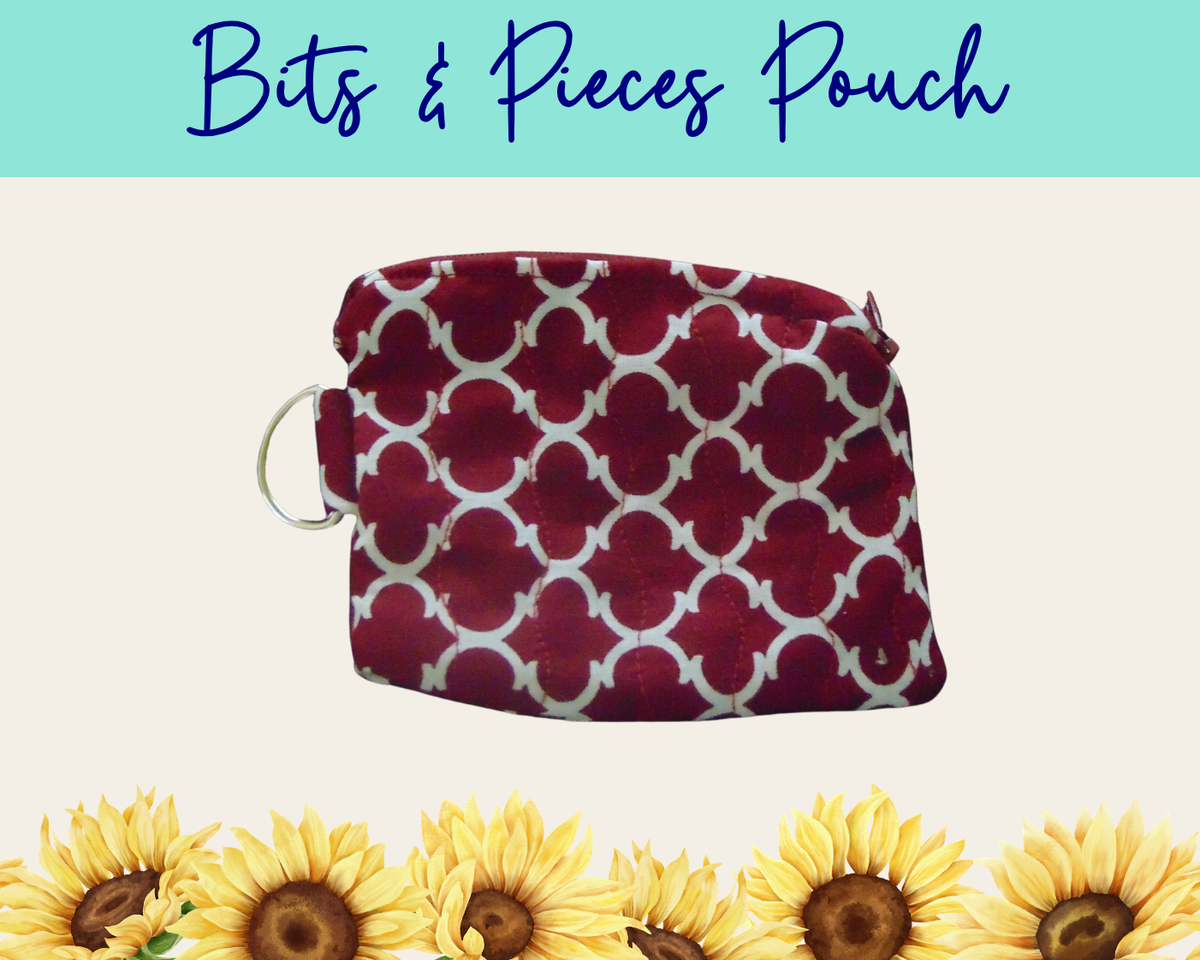 Americana Red Lattice Bits & Pieces Pouch | Handmade Fabric Zipper Pouch