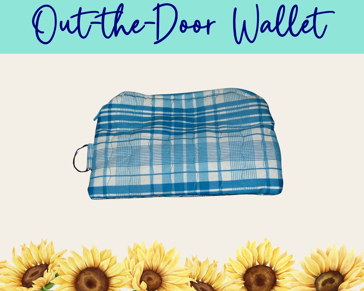 Americana Blue Plaid Out-the-Door Wallet | Handmade Fabric Wallet