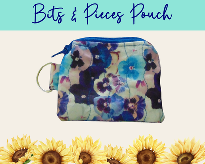 Pansy Meadow Bits & Pieces Pouch | Handmade Fabric Zipper Pouch