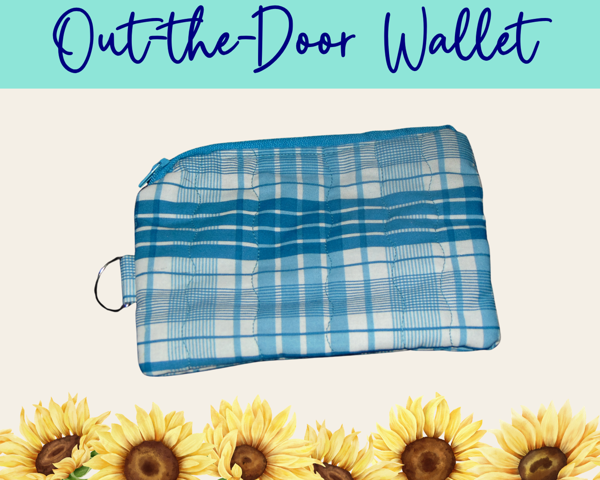 Americana Blue Plaid Out-the-Door Wallet | Handmade Fabric Wallet