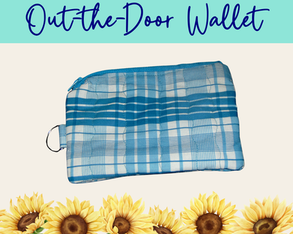 Americana Blue Plaid Out-the-Door Wallet | Handmade Fabric Wallet
