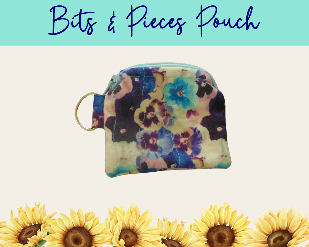 Pansy Meadow Bits & Pieces Pouch | Handmade Fabric Zipper Pouch