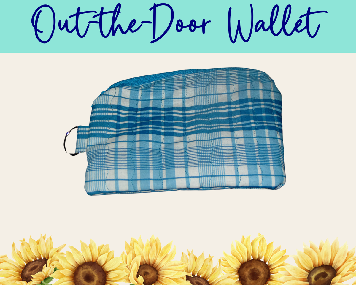 Americana Blue Plaid Out-the-Door Wallet | Handmade Fabric Wallet