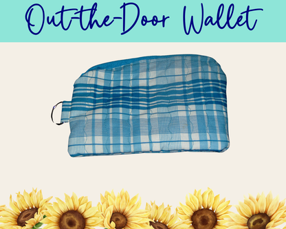 Americana Blue Plaid Out-the-Door Wallet | Handmade Fabric Wallet