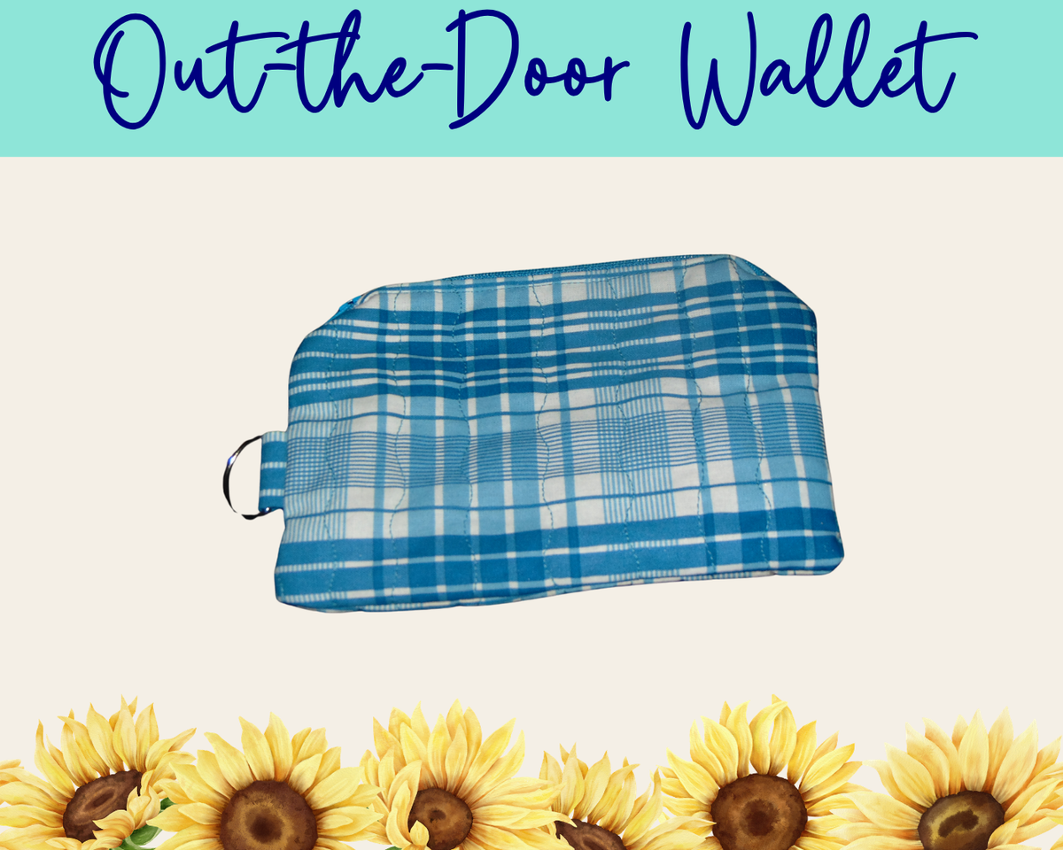 Americana Blue Plaid Out-the-Door Wallet | Handmade Fabric Wallet