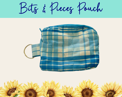 Americana Blue Plaid Bits & Pieces Pouch | Handmade Fabric Zipper Pouch