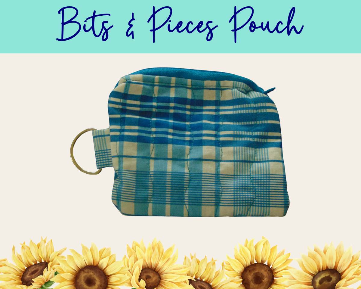 Americana Blue Plaid Bits & Pieces Pouch | Handmade Fabric Zipper Pouch