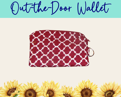 Americana Red Lattice Out-the-Door Wallet | Handmade Fabric Wallet