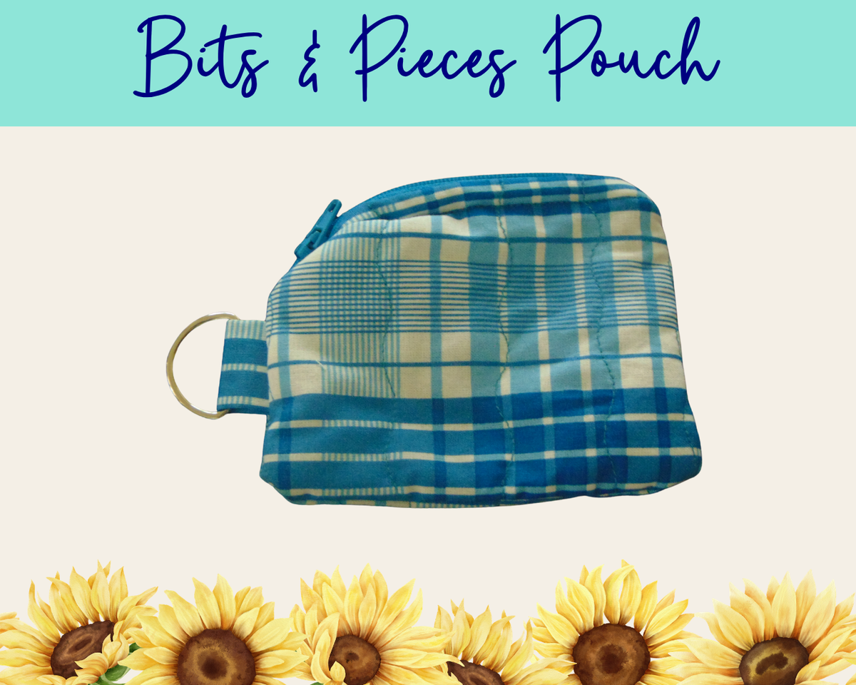 Americana Blue Plaid Bits & Pieces Pouch | Handmade Fabric Zipper Pouch