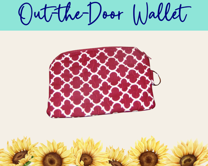 Americana Red Lattice Out-the-Door Wallet | Handmade Fabric Wallet