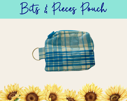 Americana Blue Plaid Bits & Pieces Pouch | Handmade Fabric Zipper Pouch