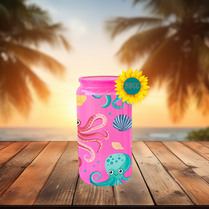 16oz Coastal Octopus & Seashell Tumbler