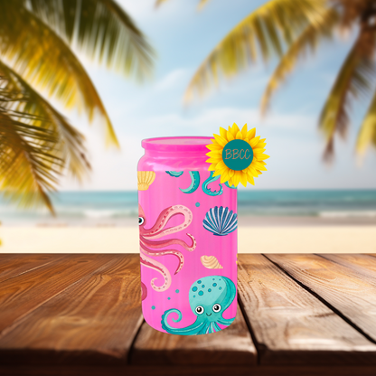 16oz Coastal Octopus & Seashell Tumbler