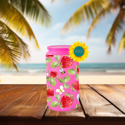 16oz Strawberry & Bee Summer Tumbler