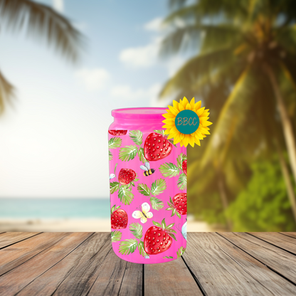 16oz Strawberry & Bee Summer Tumbler