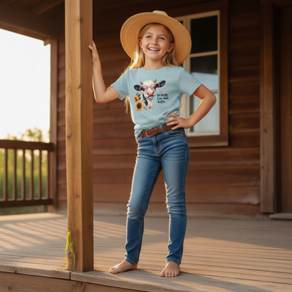 Oh Honey I Am That Heifer Youth Graphic Tee – Cute Cow Sunglasses Shirt