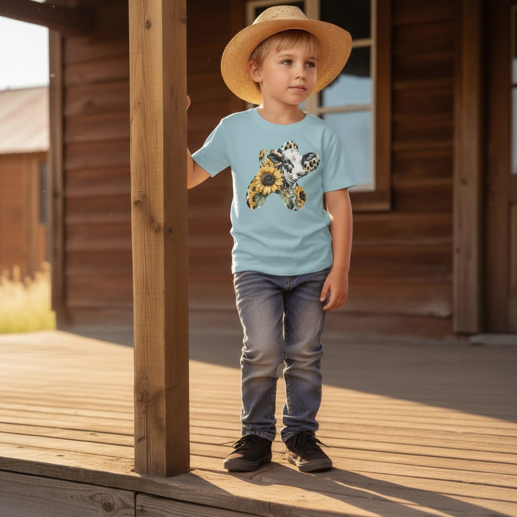 Sunflower Cow Patch Youth Graphic Tee