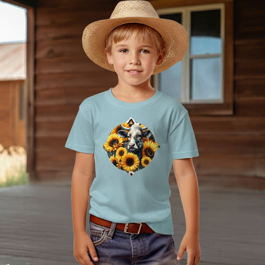 Sunflower Cow Youth Graphic Tee