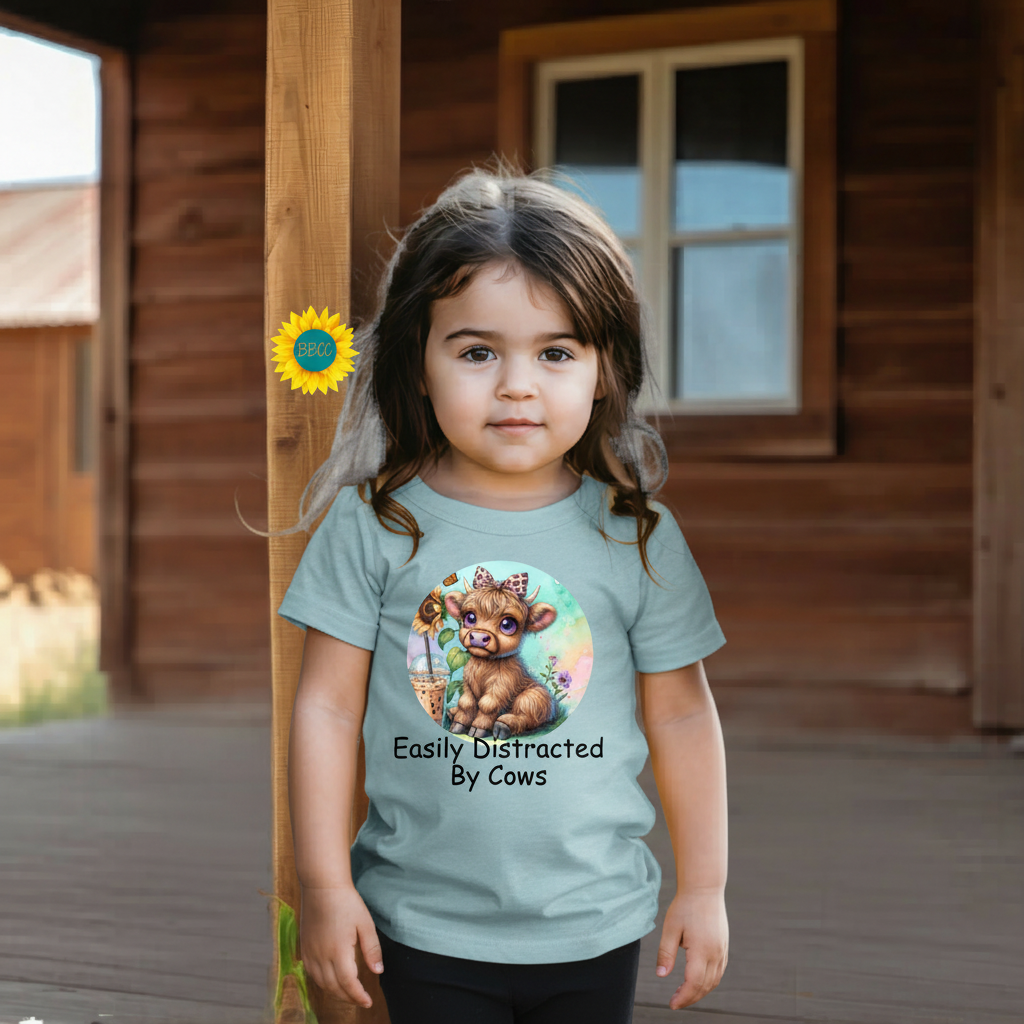 Easily Distracted By Cows Youth Graphic Tee