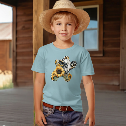 Sunflower Cow Patch Youth Graphic Tee