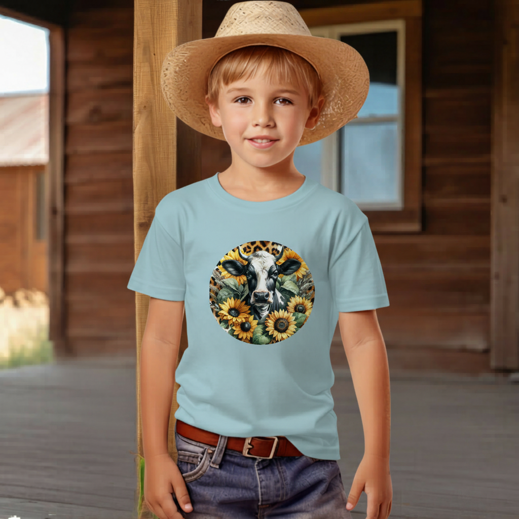 Sunflower Cow Youth Graphic Tee