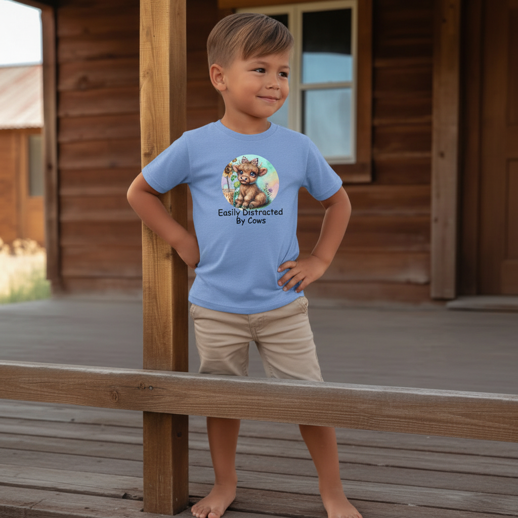 Easily Distracted By Cows Youth Graphic Tee