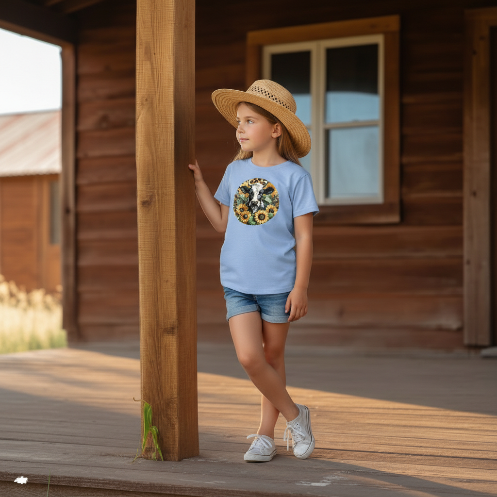 Sunflower Cow Youth Graphic Tee