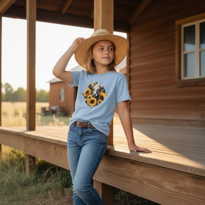 Sunflower Cow Youth Graphic Tee