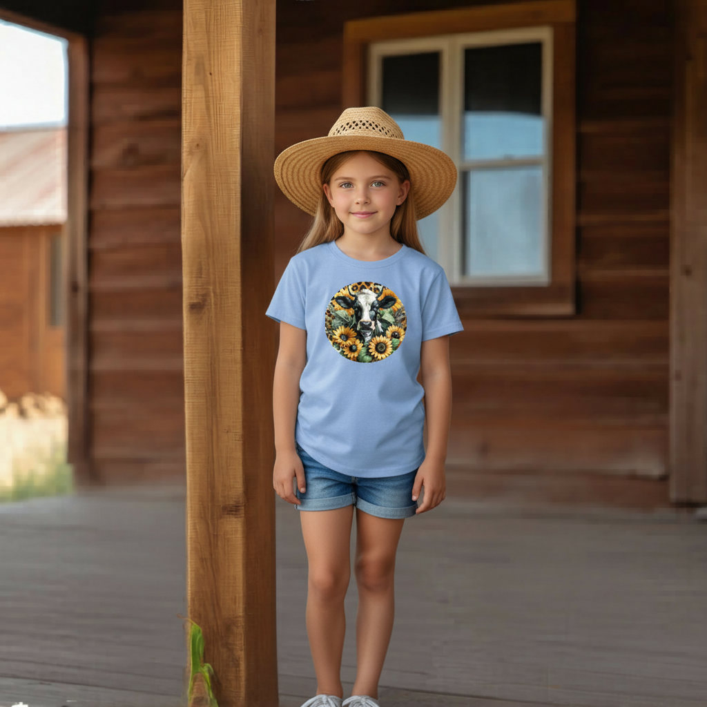 Sunflower Cow Youth Graphic Tee