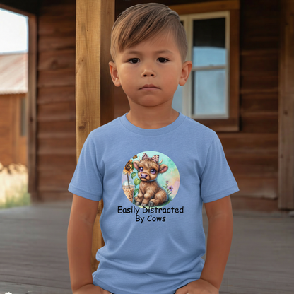 Easily Distracted By Cows Youth Graphic Tee