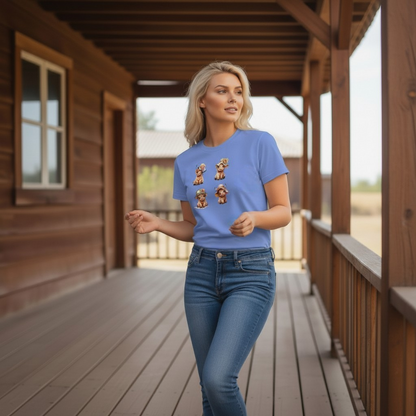 Adult Highland Cow Floral Hat Graphic Tee