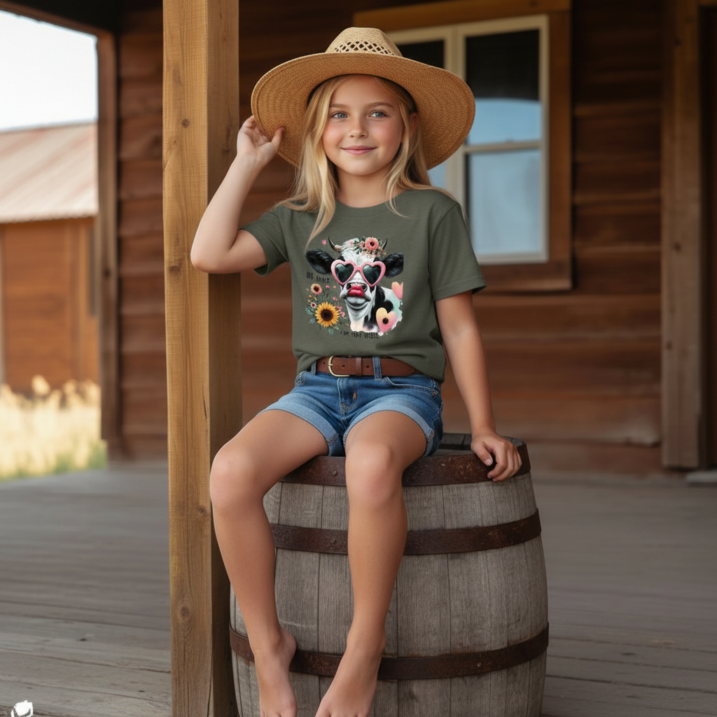 Oh Honey I Am That Heifer Youth Cow Graphic Tee