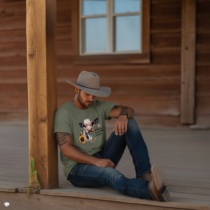 Adult Sassy Heifer Cow Floral Graphic Tee