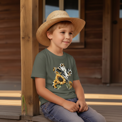 Sunflower Cow Patch Youth Graphic Tee