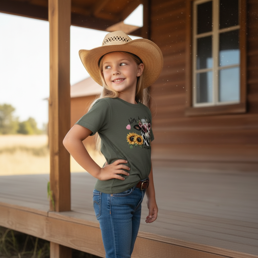 Oh Honey I Am That Heifer Youth Cowgirl Graphic Tee