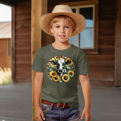Sunflower Cow Youth Graphic Tee