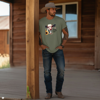 Adult Sassy Heifer Cow Floral Graphic Tee
